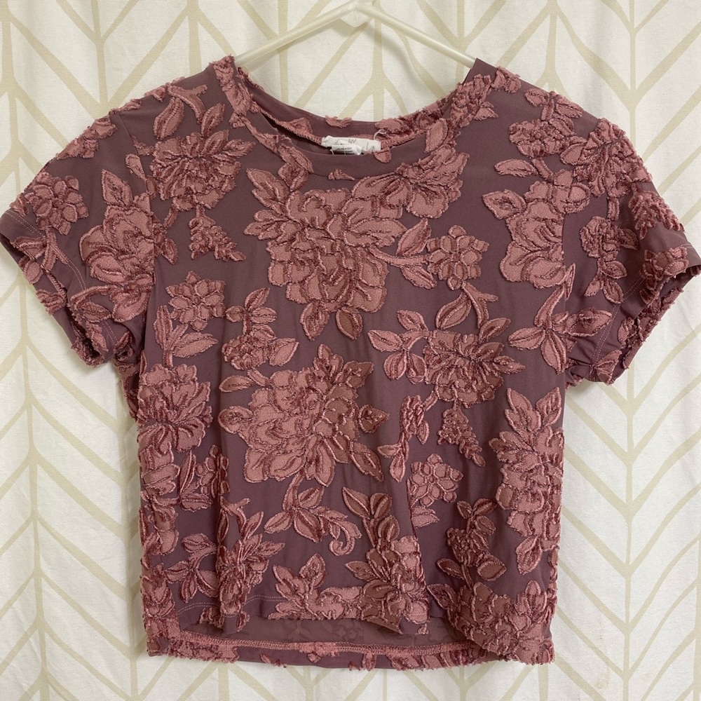 velvet floral t-shirt